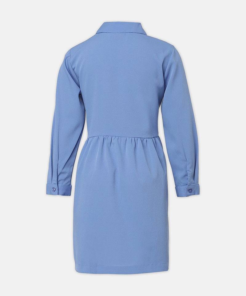 Styler solid  button-down girl dress