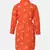 Angelic orange printed button - down girl dress