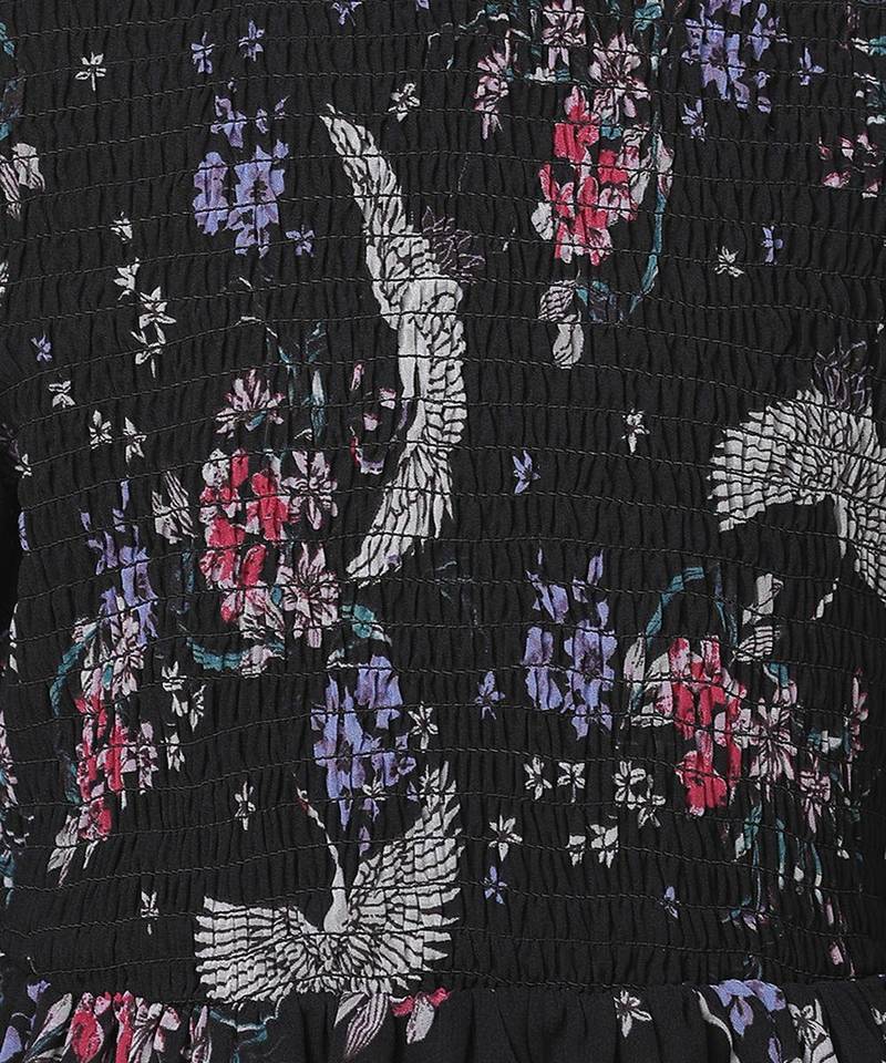 Ruffled floeal print girl top