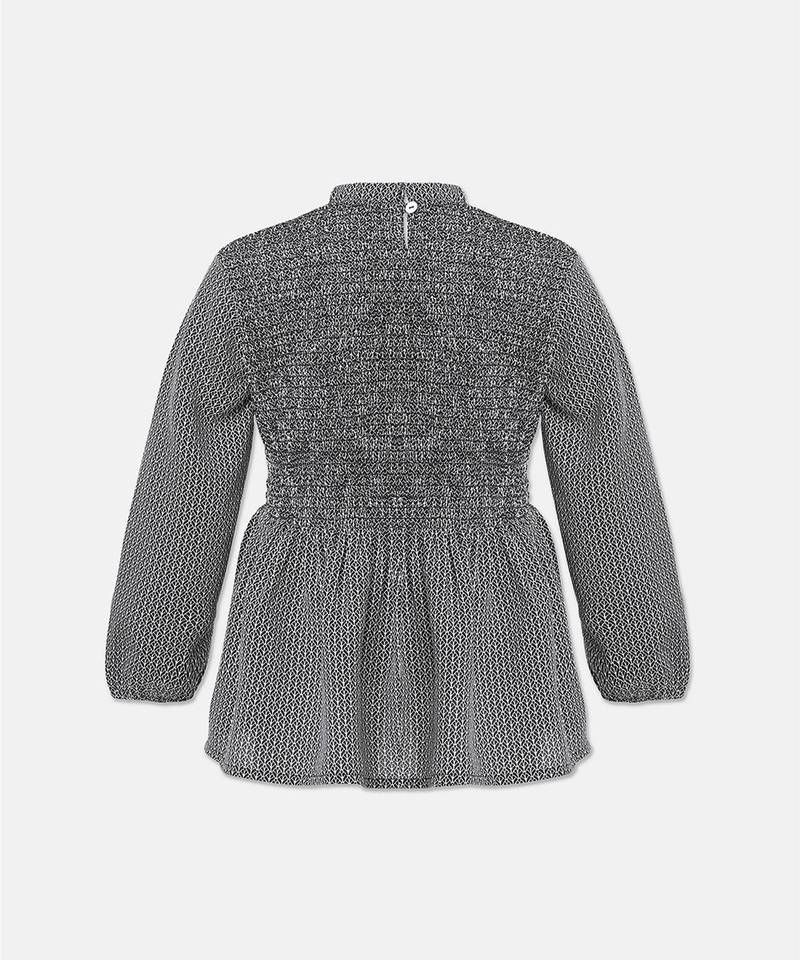 Garnish Grey printed smocked girl top