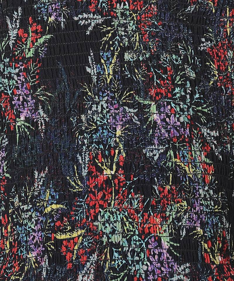 Vobble black floral print girl top