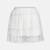 Playful white embroidery meld girl skirt