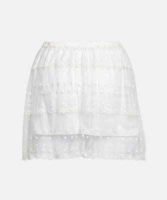 Playful white embroidery meld girl skirt 2