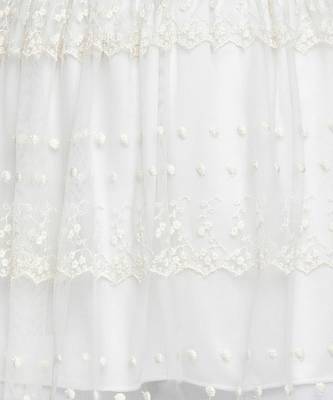 Playful white embroidery meld girl skirt 3