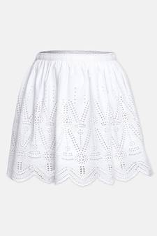 Tangy white embroidery meld girl skirt