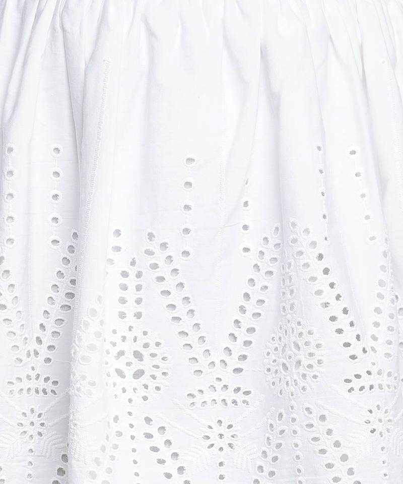 Tangy white embroidery meld girl skirt