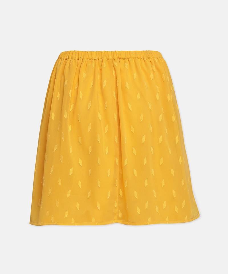 Megan yellow printed girl skirt