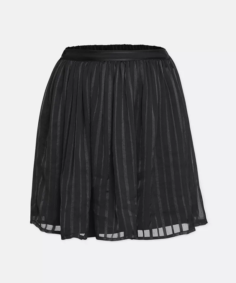 Hannar black stripe print girl skirt