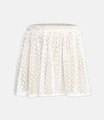 Pisca white schiffli embroidery girl skirt