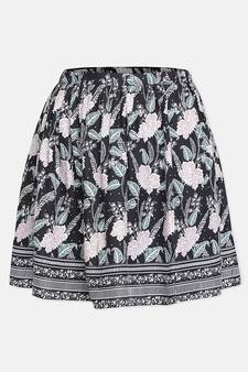 Bora black floral printed girl skirt