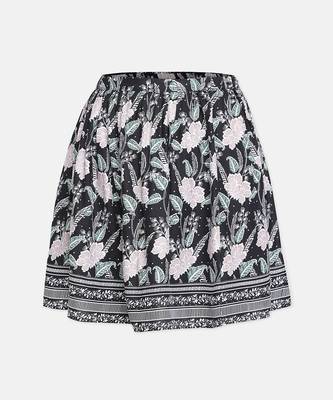 Bora black floral printed girl skirt 1