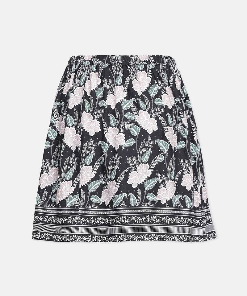 Bora black floral printed girl skirt