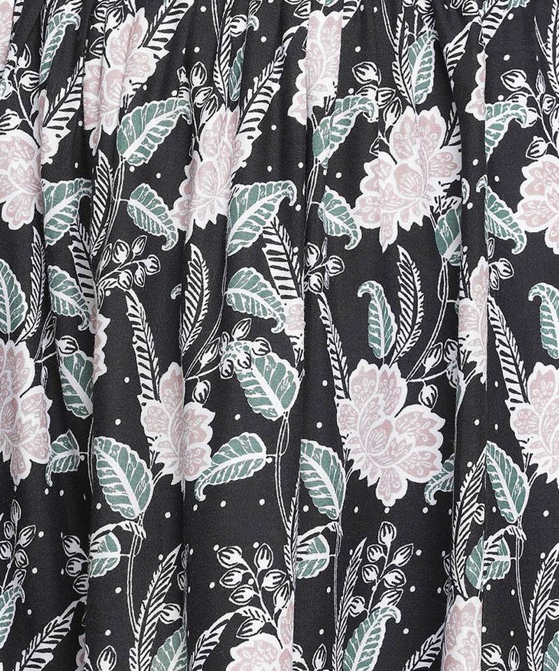 Bora black floral printed girl skirt