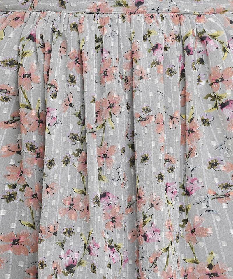 Great grey floral print girl skirt