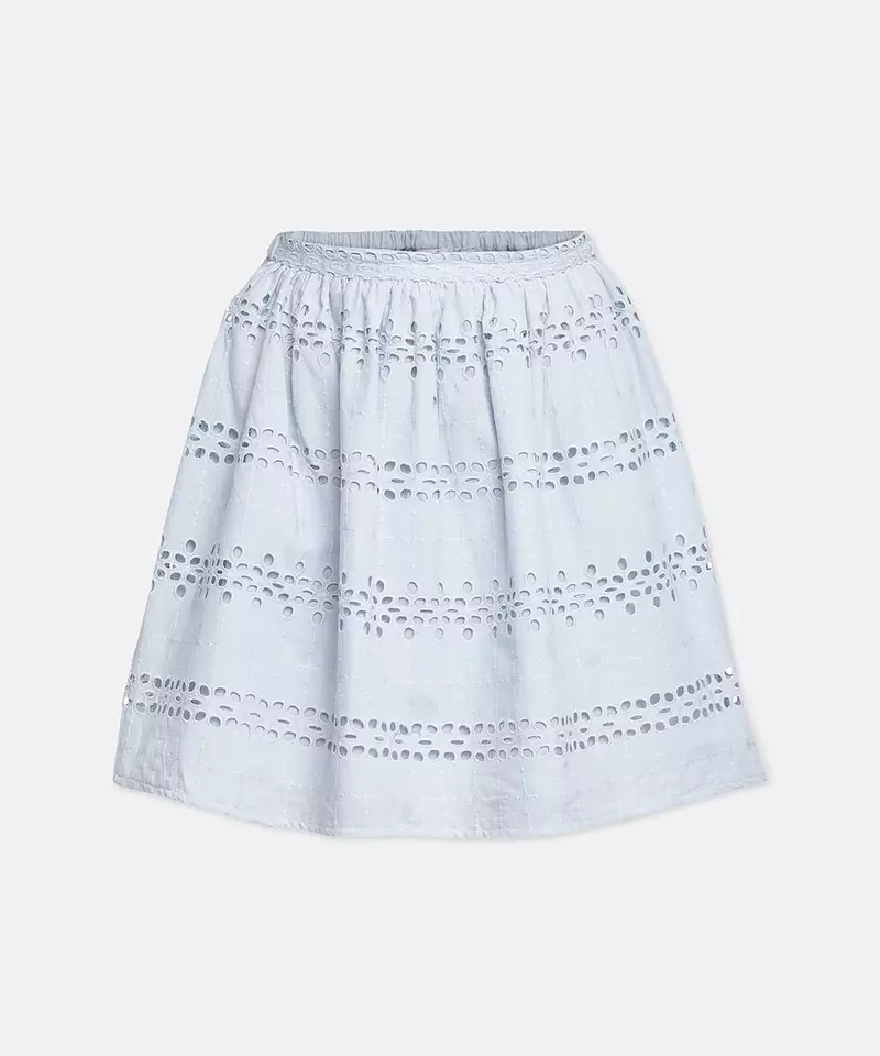 White tales embroidery girl skirt