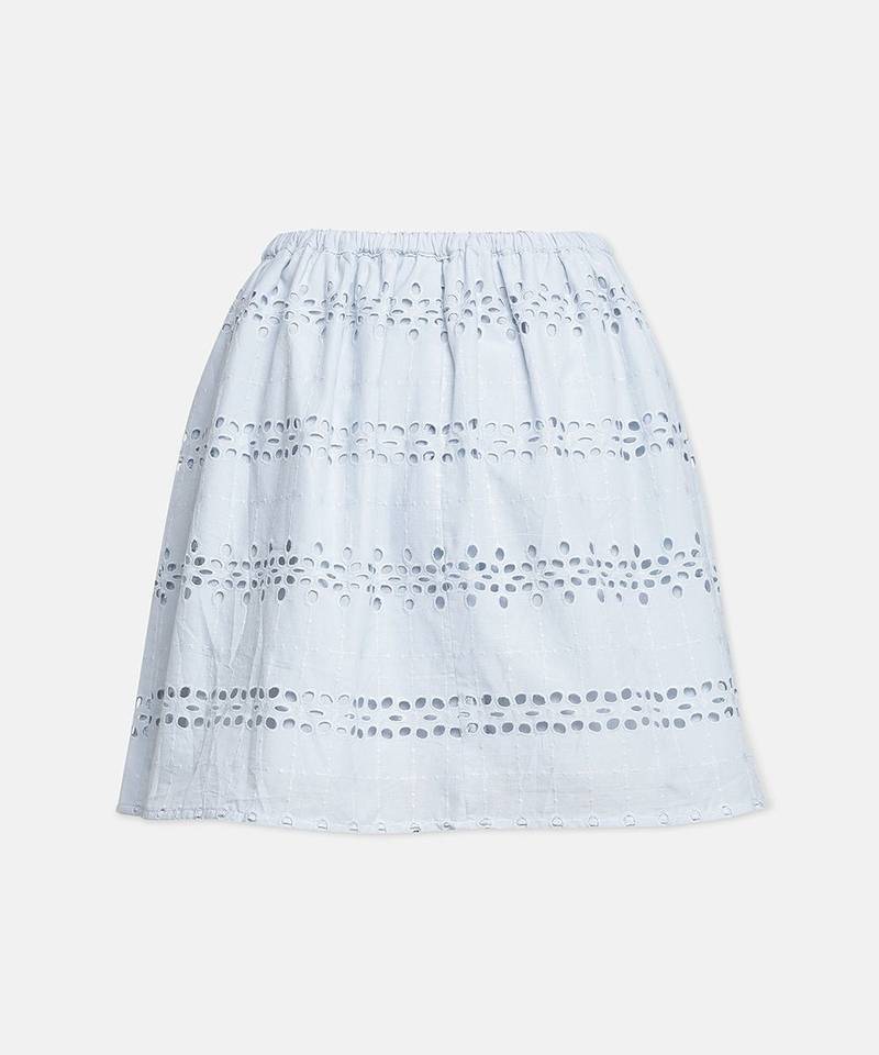 White tales embroidery girl skirt
