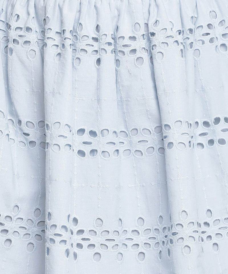 White tales embroidery girl skirt