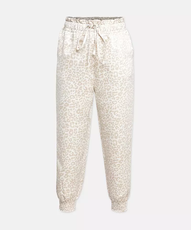 Beige colour animal print girl pant