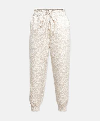 Beige colour animal print girl pant 1