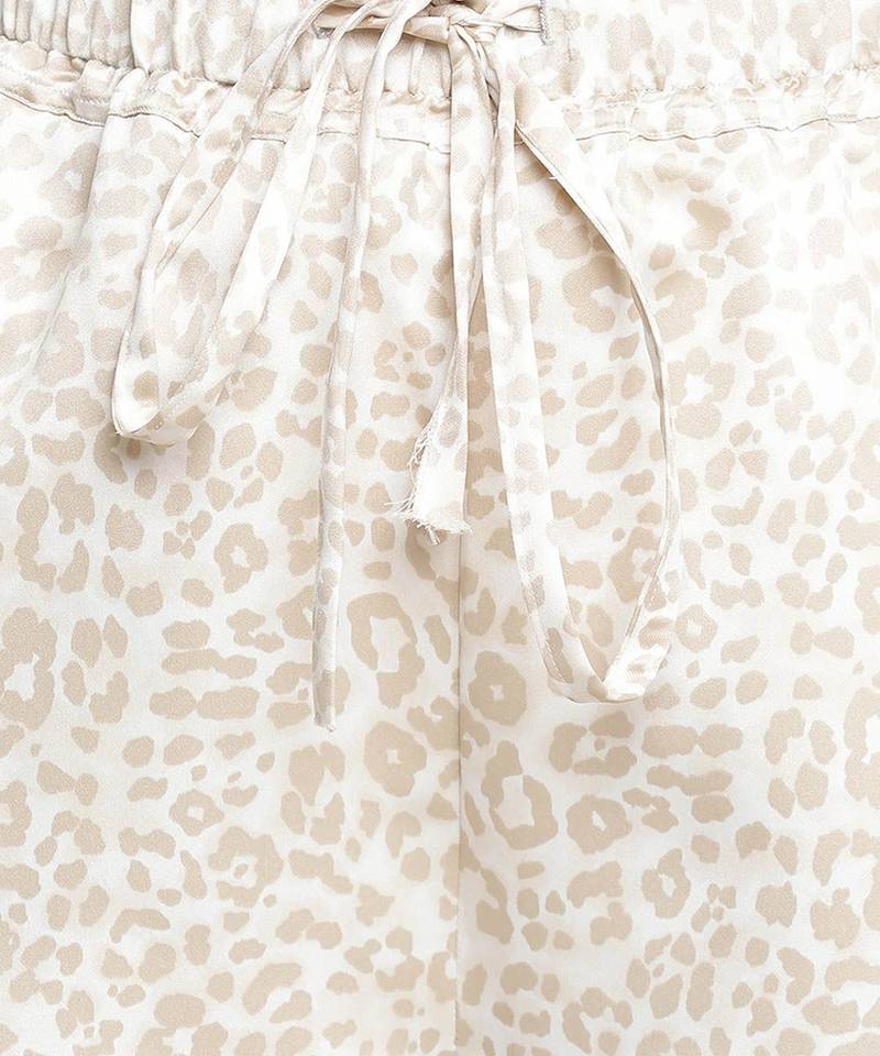 Beige colour animal print girl pant