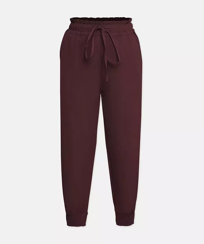 Wine colour smart girl pant