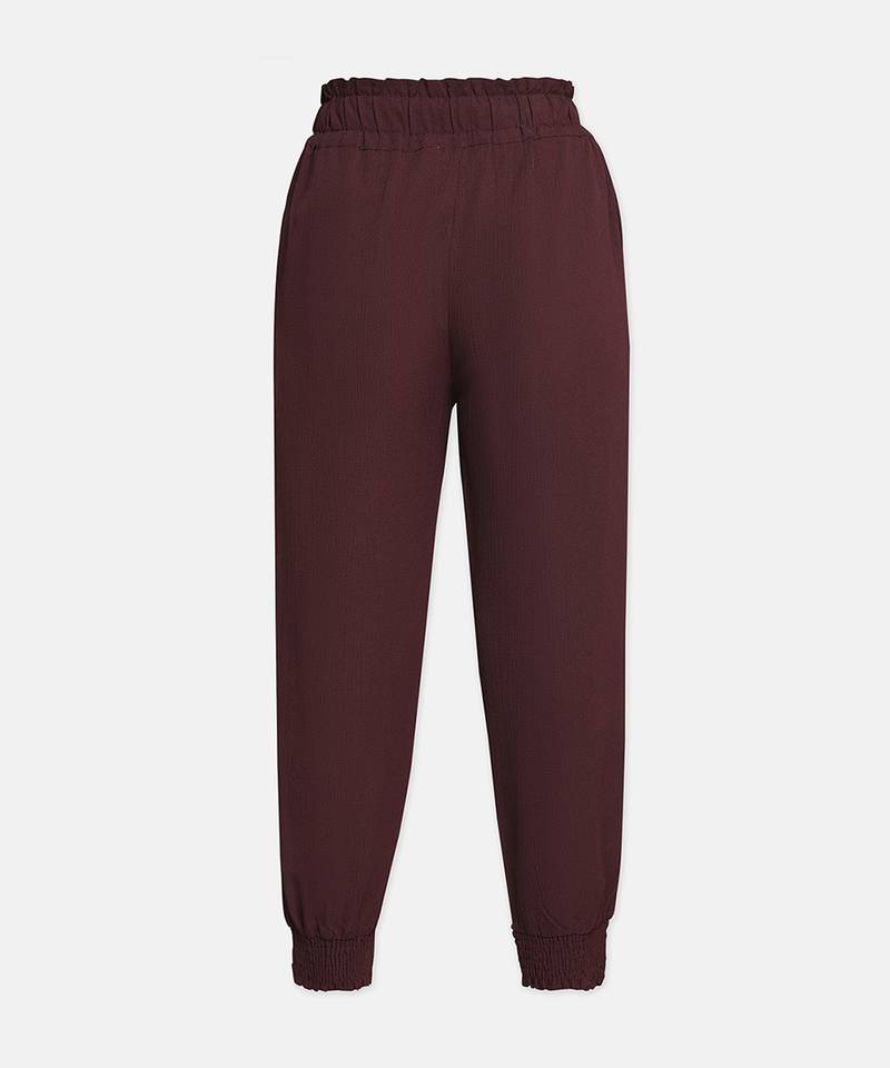 Wine colour smart girl pant