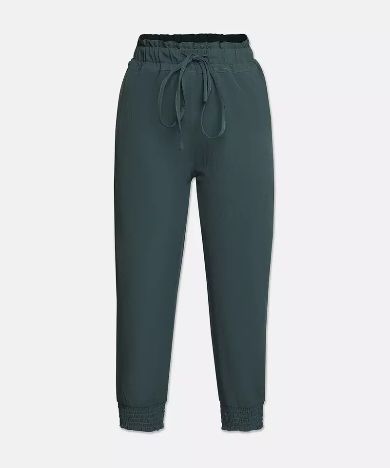 Bright green colour smart girl pant