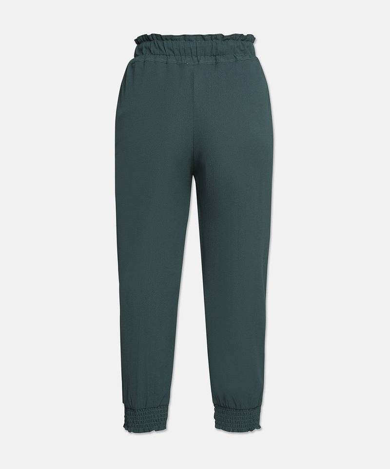 Bright green colour smart girl pant