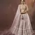 Lilac thread embroidery net semi stitched lehenga