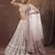 Lilac thread embroidery net semi stitched lehenga