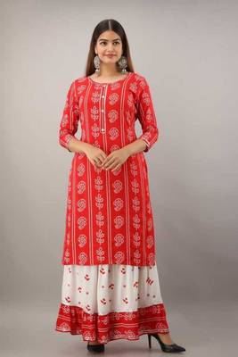 Red printed rayon kurtas-and-kurtis 1