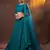 Dark-green thread embroidery net semi stitched lehenga