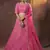 Pink embroidered art silk semi stitched lehenga