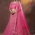 Pink embroidered art silk semi stitched lehenga