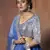 Blue embroidered georgette semi stitched lehenga