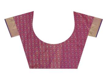 Purple Woven Art Silk Saree With Blouse 2