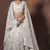 White resham embroidery georgette semi stitched lehenga