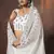 White resham embroidery georgette semi stitched lehenga