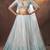 Light-blue resham embroidery net semi stitched lehenga