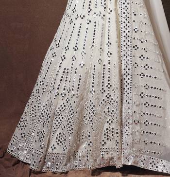 Graceful White resham embroidered georgette Lehenga choli for women 4