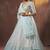 Light-blue resham embroidery net semi stitched lehenga