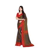 Pisara Brown Chiffon Printed Saree