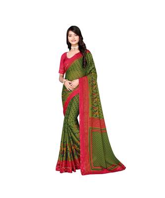 Pisara Green Chiffon Printed Saree 1