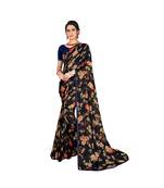 Pisara  Black Chiffon Siroski work lace border  Saree