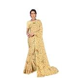 Pisara  Cream Chiffon Siroski work lace border  Saree