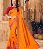 Yellow VICHITRA SILK Designer Saree