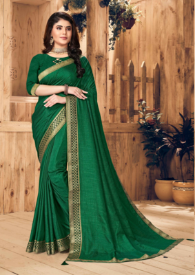 Green VICHITRA SILK Designer Saree 1
