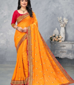 Yellow VICHITRA SILK Designer Saree