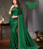 Green MATKA SILK Designer Saree
