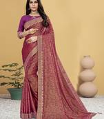 Purple IMPORTED FABRIC Designer Saree